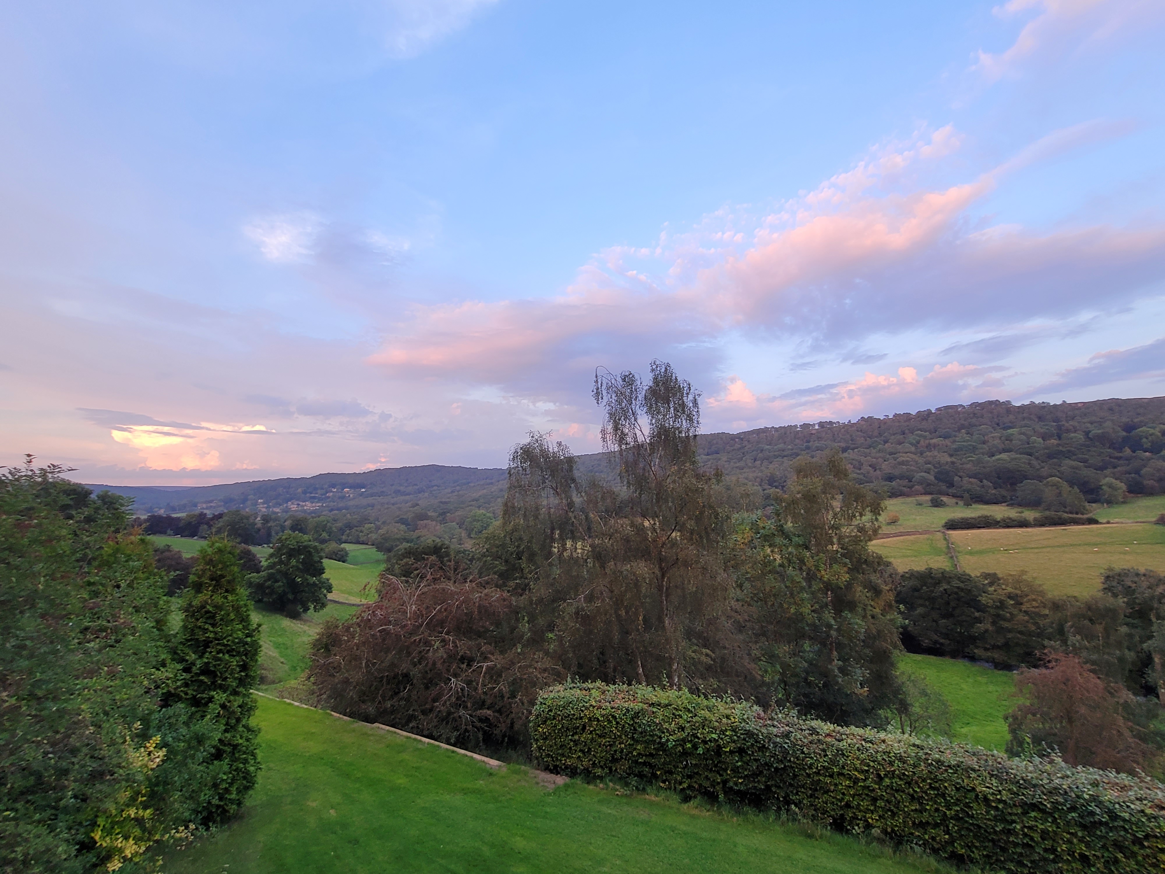 Sunset view from the balcony at the CattleShed